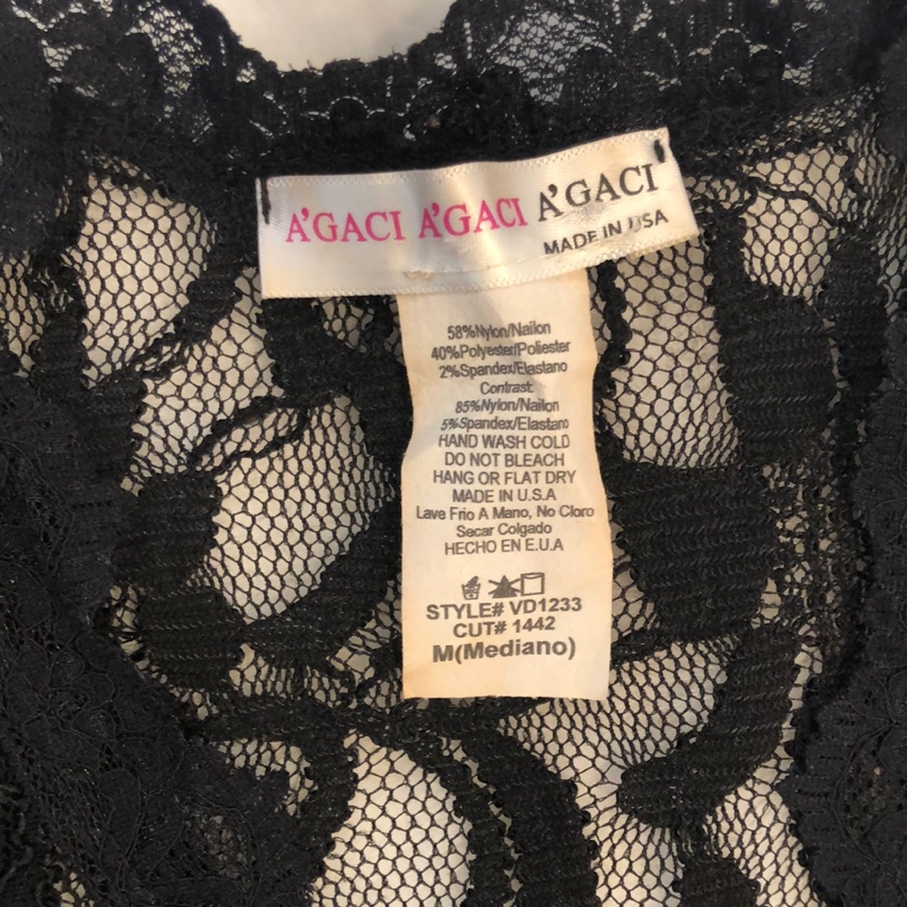 A’gaci Sexy black Lace dress Size M - Picture 4 of 4